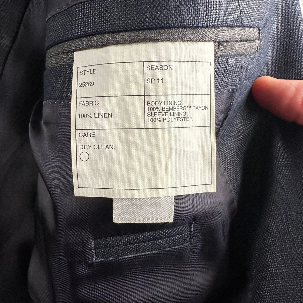 JCrew Ludlow Jacket Mens 36 Irish Linen Navy Two Button Sport‎ Coat Summer